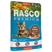 Vrečka Rasco Premium Adult raca z rakitnikom 85 g