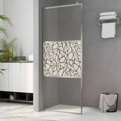 Greatstore Pregrada za tuš ESG steklo s kamnitim dizajnom 100x195 cm