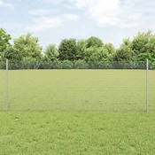 Vidaxl Varjen žični ograjo s stebri 100 x 0,8 m Pocinkano jeklo Mreža