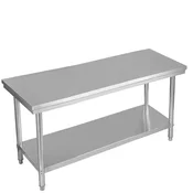 Northix Profesionalna inox kuhinjska miza 122x61x90 cm polica