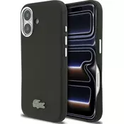 Lacoste PVC Iconic Petit Pique Metal Logo MagSafe zadnji pokrov za iPhone 16 črn
