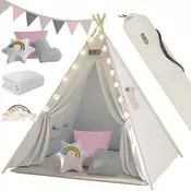 Otroški šotor tipi JULIA, 160x120x120cm, bež/roza Spielwerk
