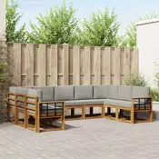 Set vanjskih sofa 9 kom. Prirodna i svijetlo siva