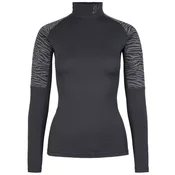 Majica s polzadrgo Johaug Elevate Wool, resnično črna (L)