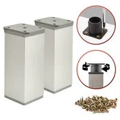 shumee 2 x Osnovne noge za pohištvo | Presek 40x40 mm | V - 60 mm | Barva: Alu + Vijaki priloženi