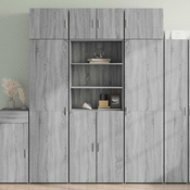 vidaXL Visoka omara siva sonoma 70x42,5x185 cm inženirski les