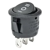 slomart Vklopno stikalo AMiO okroglo, 6A/230V, črno, ON-OFF-ON