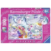Ravensburger puzzle (slagalice) 100pcs Jednorog sa šljokicama RA13928