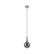 Luster na sajli ROLLO 1xE14/5W/230V mat hrom/dimljeno staklo