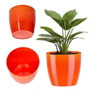 KADAX Pokrov za cvetlični lonec 12 cm, oranžen marmor, eleganten dodatek za dnevno sobo