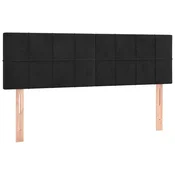 Vidaxl Posteljno vzglavje črna 144x5x78/88 cm žamet