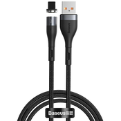 BASEUS ZINC LIGHTNING MAGNETIC CABLE 100CM/2.4A BLACK (6953156229792)