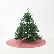 Rdeča lanena okrogla preproga za pod jelko o 125 cm Red Gingham – Linen Tales