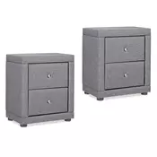 Homestyle4U Nočna omarica komplet 2 kosa 47x54x29 cm siva