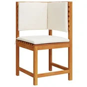 Vidaxl Vrtni Stol z blazino Rjava 50 x 50 x 91cm Trden akacijev les