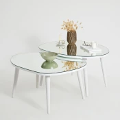 Hanah Home Set klub stolova Gusto, 2 komada, Beli