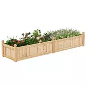 Northix Lesena dvignjena vrtna postelja s pregrado, drenaža 227 x 59,5 x 40 cm