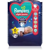 PAMPERS hlačne plenice nočne, velikost 6