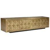 Casa Padrino luxury TV cabinet gold/black 220 x 40 x H. 50 cm - Living room sideboard with 4 doors - Living room furniture - Luxury furniture - Luxury furnishings