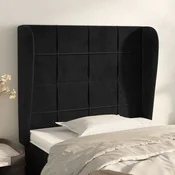 Vidaxl vidaXL Vzglavnik s krilci, črn 103x23x118/128 cm, žamet