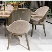 Casa Padrino luxury dining chair set of 6 gray/gold - Luxury kitchen chairs - Dining room furniture - Restaurant furniture - Luxury furniture