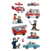 Samoljepljiva etiketa, papir, 3 lista, 76x120 mm, AVERY ZWECKFORM, Z-Design br. 54137, hitna medicinska pomoć, policajci, vatrogasci