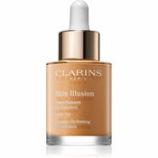 Clarins Face Make-Up Skin Illusion posvetlitveni vlažilni tekoči puder SPF 15 odtenek 112 Amber 30 ml