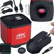 Rosfix KMVP-HDMI-USB 4K 60FPS Mikroskopska Kamera – Sony CMOS 8.42MP, HDMI, USB, C-Mount, CNC Aluminij, Merjenje, Risanje, USB Record, (5000212305)