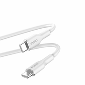 Mehki kabel PURO ICON - 1,5 m kabel USB-C v USB-C (bel)