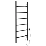 BARBO električni radiator za brisače, kvadraten, 600x1600mm, 160 W, črna mat - Črna mat barva - 600x1626x89 mm - Sapho - 24 - Jeklo - Oblika H - Oblika H - 600 - 1626 - 89 - 160 - 14