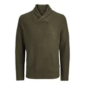 JJ REBEL Muški džemper 12284664, Maslinasti