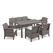 Set vrtnega pohištva Venus IV s 7 sedeži cappuccino