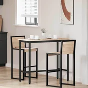 vidaXL miza Naravna 100 x 50 x 91 cm Inženirski les in jeklo