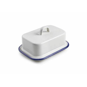 Emajliran model za maslo z modrim robom 17x12cm - Ibili