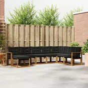 Set vanjskih sofa 8 kom. Prirodna i crna
