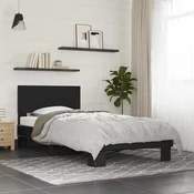 Okvir za krevet crni 75 x 190 cm od konstruiranog drvo i metal