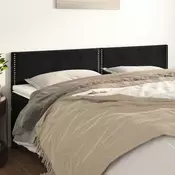Uzglavlja crna 180x5x78/88 cm baršunasta