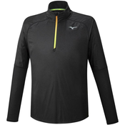 Mens sweatshirt Mizuno Dryaeroflow LS HZ black, S