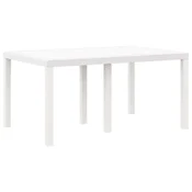 Vidaxl Vrtna miza Bela 150 x 100 x 73 cm poli ratan