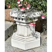 Casa Padrino baroque garden deco pillar white/gray 40 x 40 x H. 43 cm - Antique style stone pillar - Magnificent garden pillar - Baroque garden & terrace decoration accessories