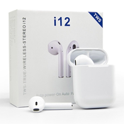 Bluetooth slušalice AirPhones i12 TWS bele