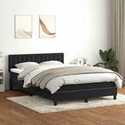 vidaXL Box spring postelja z vzmetnico črna 160x210 cm žamet