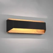 Trio Lighting Arino LED stenska svetilka, črna, širina 35,2 cm - Dnevna soba/jedilnica - Sodobni - črna mat, svetlo rjava - Kovina