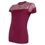 Sensor Merino Impress dámské triko kr.rukáv lilla/pattern