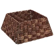 Vidaxl Ovratnik za božično drevo Kvadrat Rjava pranje 50 x 50 x 25 cm