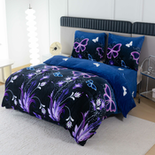 Posteljnina iz mikropliša VIOLET BUTTERFLY, temno modra Dimenzije posteljnine: 2 kom 70 x 90 cm | 200 x 220 cm