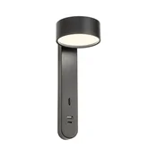 Redo 01-4643 - LED zidna svetiljka SADES LED/6W/230V CRI 90 USB, crna