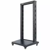 Intellinet Network Rack - 2-Post Open Frame, 48U, Black, Flatpack, 19, Three Year Warranty
