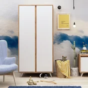 Hanah home Ormar Ajumma 100x187x52cm Hrast-Beli