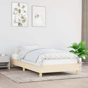 vidaXL Posteljni okvir brez vzmetnice krem 100x200 cm blago